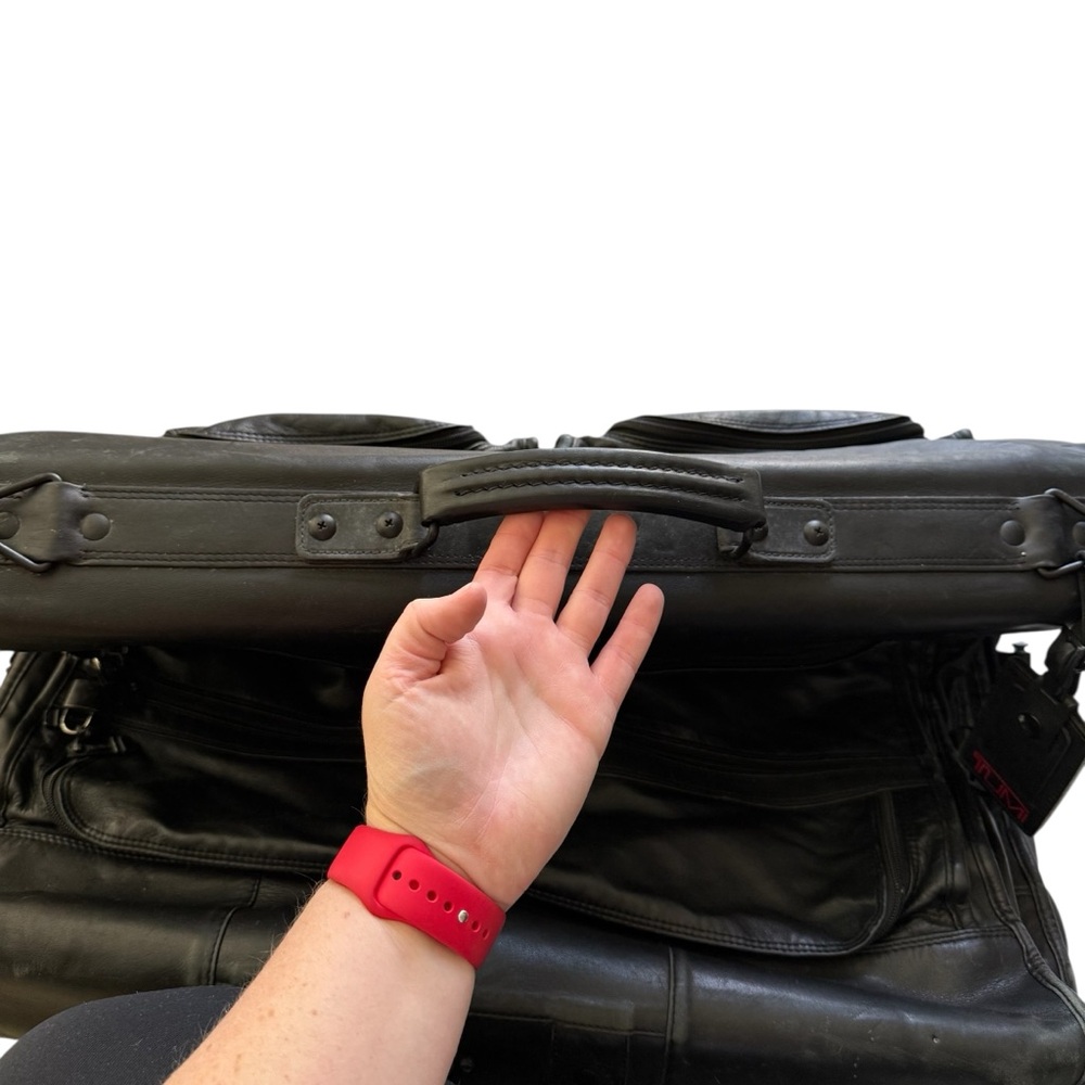 Tumi Black Leather Travel Garment Bag - Picture 8 of 13